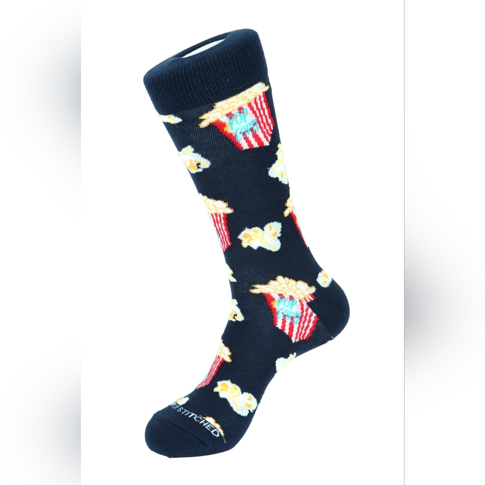 NEW! Unsimply Stitched Novelty Popcorn Pattern Navy Blue Socks